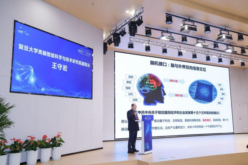 復旦大學類腦智能研究院副院長王守巖在活動上發言。