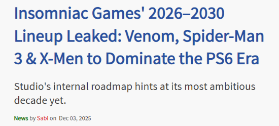 失眠組有望成PS6時代"產(chǎn)能王牌"！數(shù)款潛在大作盤點