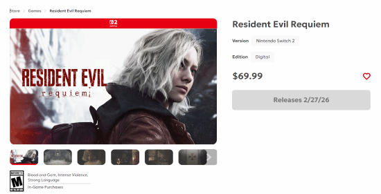 《生化危機(jī)9》NS2商店頁公開！定價69.99美元！