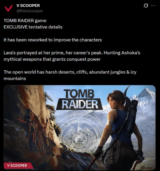 曝《古墓麗影》新作歷經(jīng)深度重制 巔峰期勞拉即將登場(chǎng)